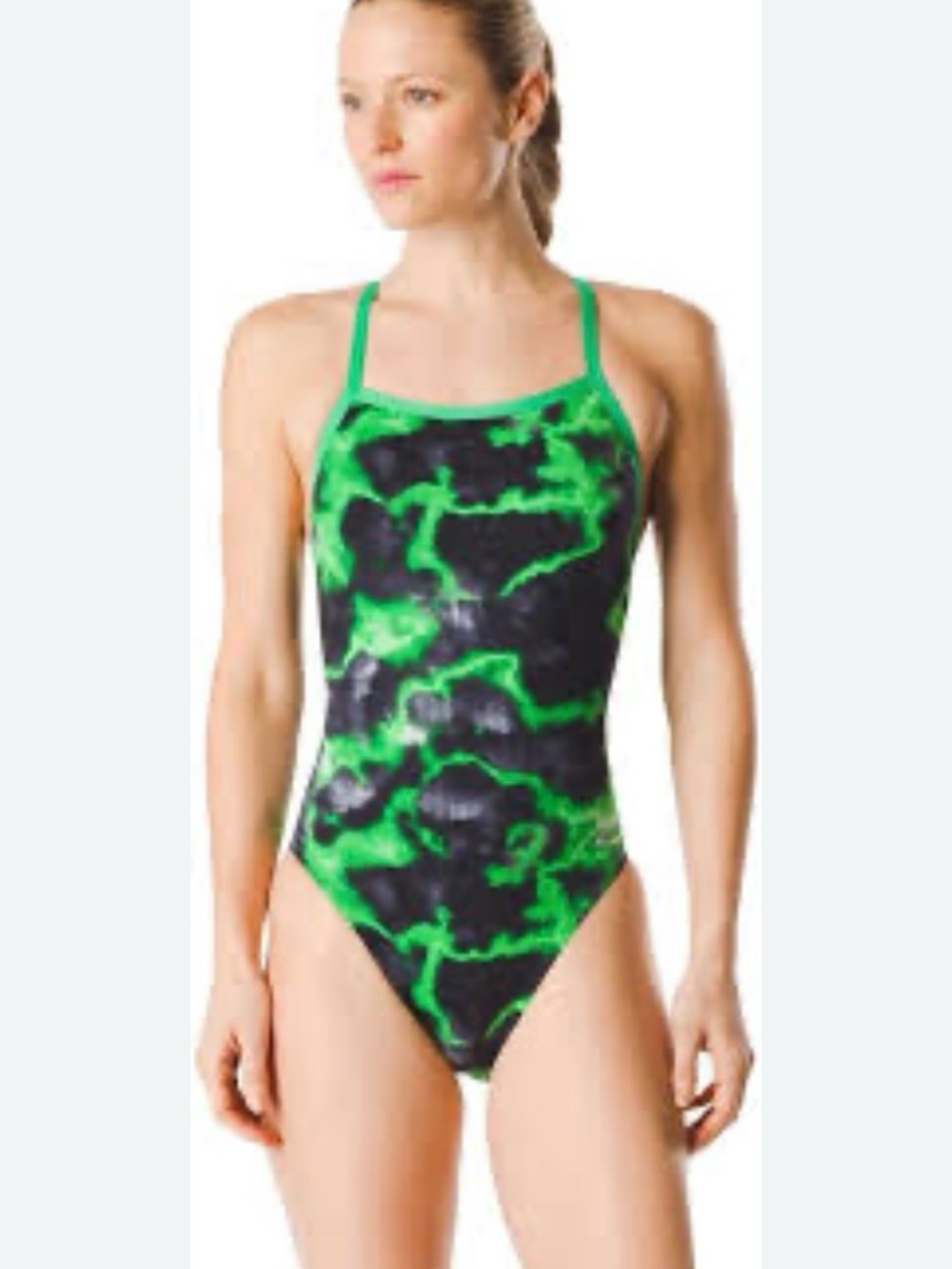 SPEEDO Endurance Flyback Green Black One Piece Swimsuit Women's  Size 6/32